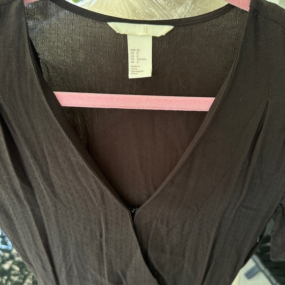 H&M Black Ruched Puff Sleeve Sheath Dress - Picture 3 of 3